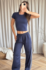 Glamify basics navy baby tee