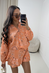 FRANCESCA ORANGE PAISLEY CHEESECLOTH CO ORD