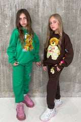 Mini Peace Of Mind Teddy Chocolate Sweater Loungewear Set Loungewear