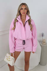 MIA PINK JACKET AND SHORTS CO ORD TWO PIECE SET