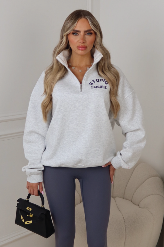 STUDIO LEISURE ESSENTIAL MARL 3/4 ZIP