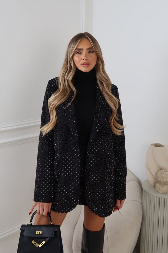 KERYS BLACK DIAMANTE BLAZER