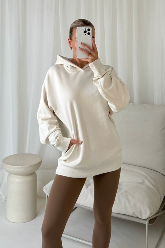 Annie ecru & caramel hoodie and ultimate legging set