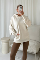 Annie ecru & caramel hoodie and ultimate legging set