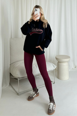 Athletics navy embroidered hoodie and seamless legging set