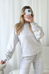 Glamify Premium Relaxed Marl Grey Sweatshirt Loungewear