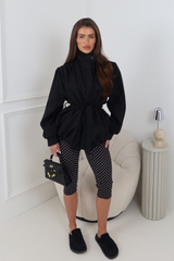 GINA BLACK POLKA DOT CAPRI LEGGINGS