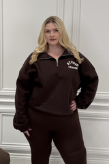 CURVE STUDIO LEISURE CHOCOLATE 3/4 ZIP
