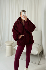 Harper burgundy 3/4 fleece and legging set
