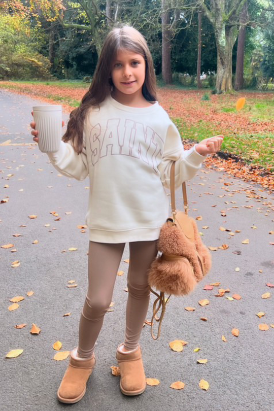 Mini saint ecru printed sweater