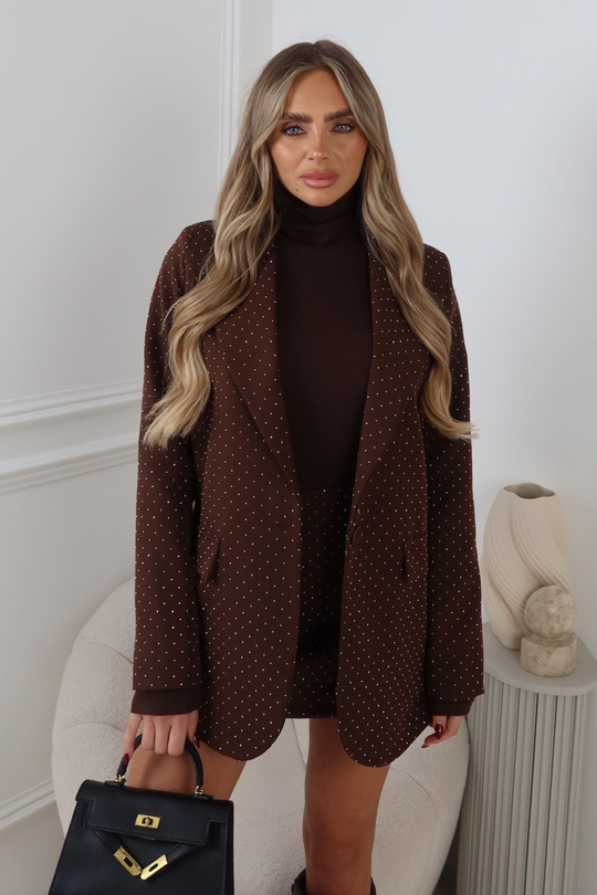 KERYS CHOCOLATE DIAMANTE BLAZER