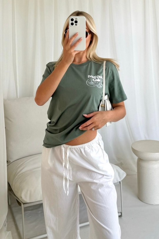 Breakfast club green printed T-shirt