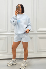 LOS ANGELES RUNNING CLUB BABY BLUE PRINTED SWEATER