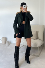 Amelia khaki oversized tailored blazer