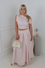 ROBYN PINK ONE SHOULDER BOW TOP