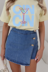 RUBY LIGHT BLUE DENIM SKORT