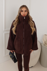 EVELYN CHOCOLATE ZIP UP FLEECE