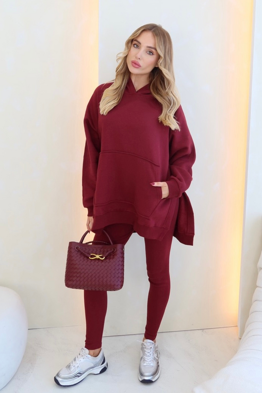 Maya burgundy hoodie and legging