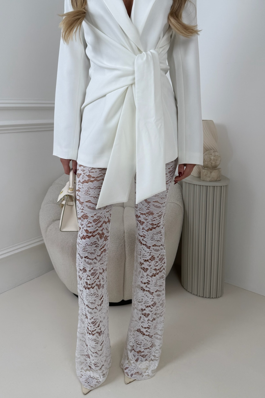 BRIA WHITE LACE TROUSERS