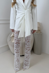BRIA WHITE LACE TROUSERS