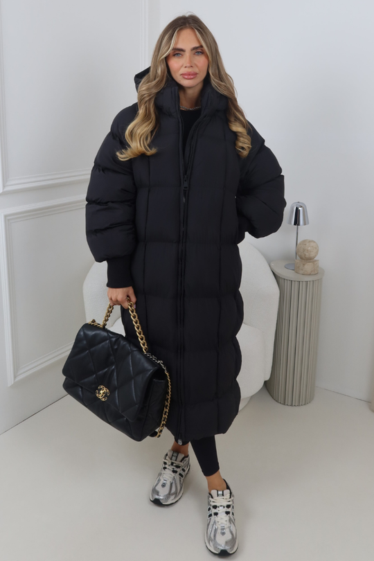LYDIA BLACK LONG PUFFER JACKET