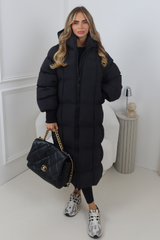 LYDIA BLACK LONG PUFFER JACKET