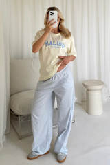 Malibu butter embroidered heavyweight oversized t-shirt