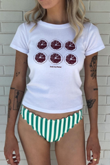 Fruit slices white printed baby tee