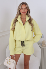 MIA LEMON JACKET AND SHORTS CO ORD TWO PIECE SET