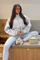 MALIBU BABY BLUE PRINTED 3/4 ZIP
