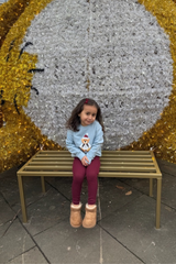 MINI CHRISTMAS BEAR BLUE PRINTED SWEATER