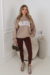PILATES MOCHA PRINTED SWEATER