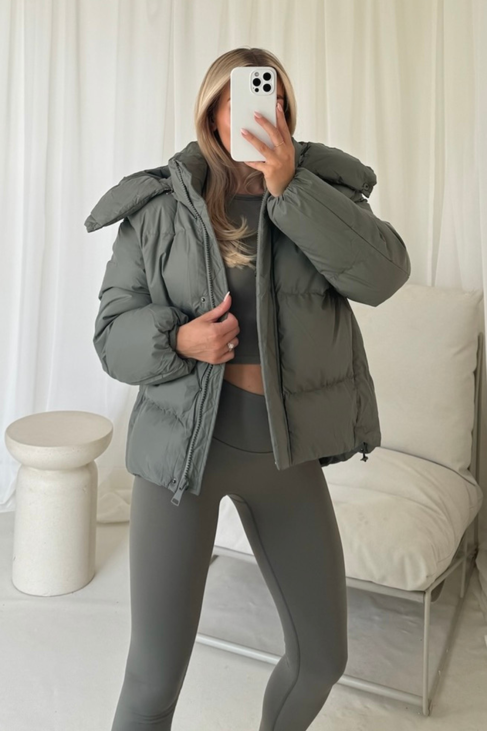 Short khaki jacket cheap