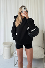 Khloe black hoodie and cycling short set