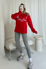 Saint barts red embroidered sweater