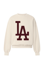 LA ESSENTIAL IVORY PRINTED SWEATER