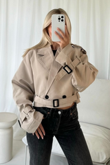 Cropped trench jacket clearance