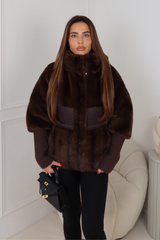 MAGGI CHOCOLATE  FAUX FUR JACKET