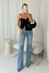 Gege embroidered straight leg jeans