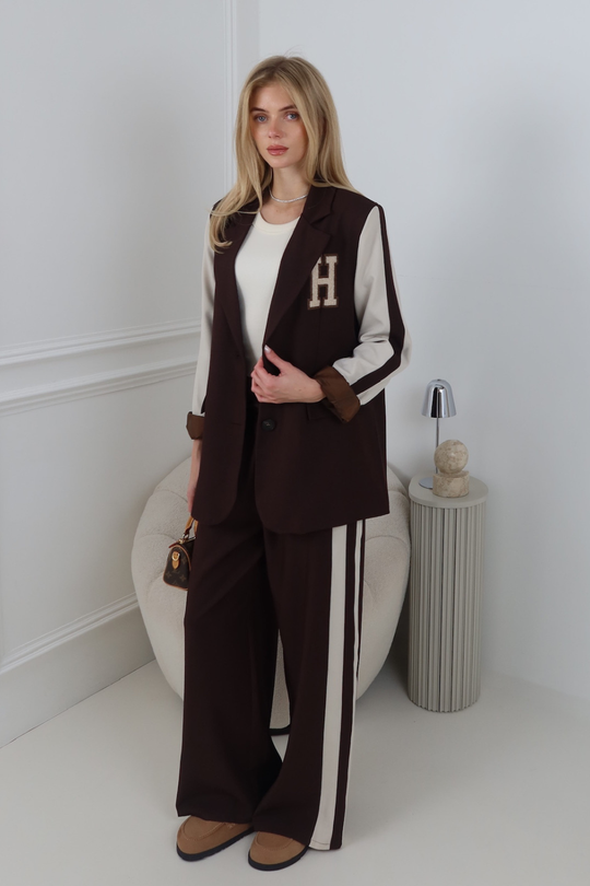 FREDDY CHOCOLATE BLAZER &  PANTS SET