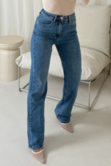Stacy blue denim straight leg jeans