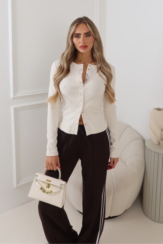 ESME CREAM BUTTON UP TOP