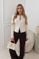 ESME CREAM BUTTON UP TOP