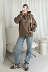 Studio leisure mocha printed hoodie