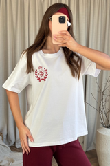 St Moritz white printed t-shirt