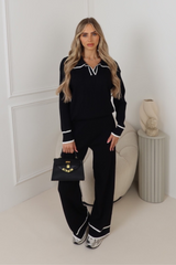 Robyn Black knitted trouser set