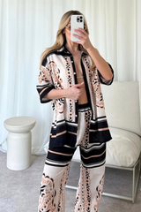 Delaney black linen shirt and trousers co-ord One size (8-12) Co Ord