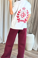 St Moritz white printed t-shirt