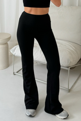 Sophie Black Stretch Flared Leggings Activewear
