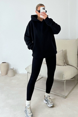 Kendall black hoodie and legging set